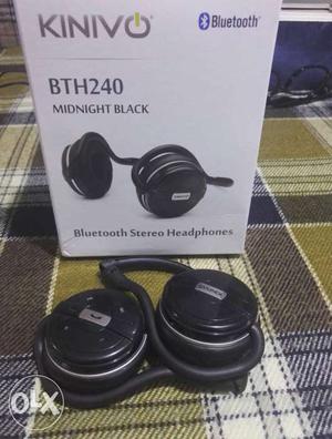 Black Kinivo BTH240 Midnight Black Bluetooth Headphones With