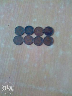 Eight Round Bronze Coins
