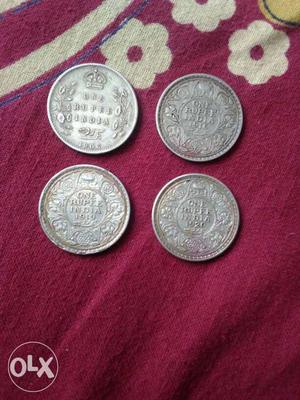 Four One Rupee India Coins