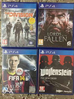 Four PS4 Game Cases