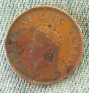 George 6 King Emperor bronze one quarter Anna