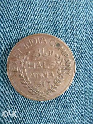  Half Anna Indian Coin\]