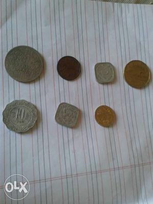 Old coin collection with silver coin since 