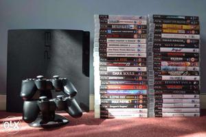 PS3 Console with Games with 3 controller and 11 month