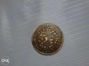 Round Brown And Gold  Coin
