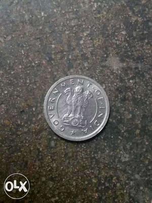 Silver Round Coin 1/2 adha paisa san 