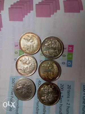 Six Pieces Silver Coins for  and 1 coin for 600
