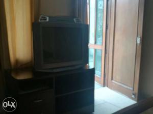 Sony 29 inches colour tv with wooden cabinet in