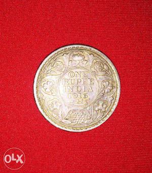 101 Year Old Indian One Rupee Coin, King George V Emperor,