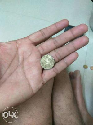 20 paise coin of  with lotus on it
