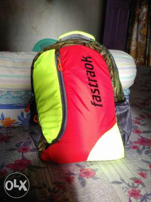 3 DAY OLDRed and Neon Green Fastroak Backpack