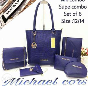 Blue Michael kors Bag Set of 6