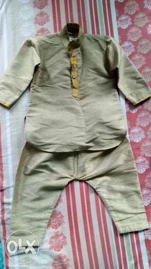 Golden kurta pyjama for 6-12 months baby boy