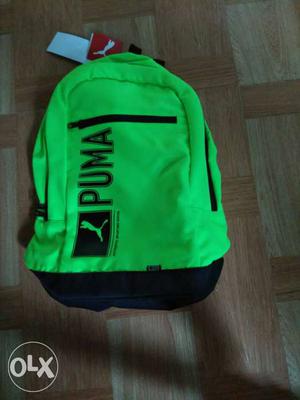 Green And Black Puma Backpack