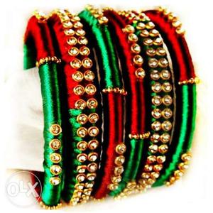 Green And Red Bracelets Lot