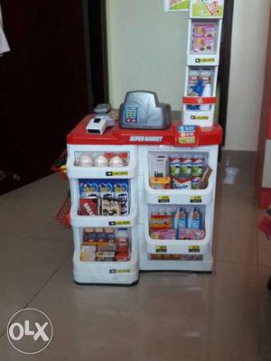 Home Super Market with shopping cart, battery operated
