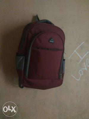 Maroon And Gray Backpack