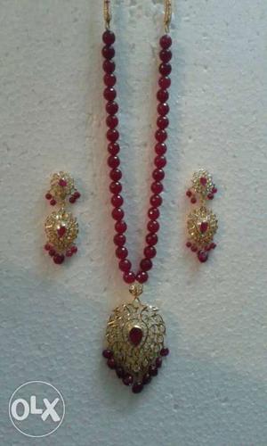 New Ruby pendel sets with Polki stone Hyderabadi
