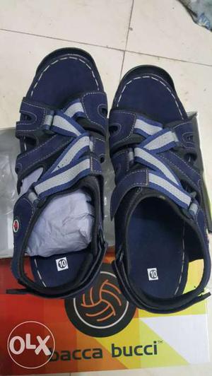 Pair Of Blue And Gray Sandals (company:- bacca bucci)