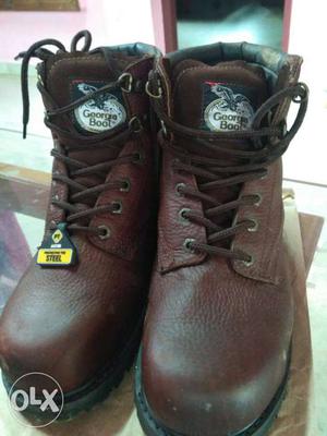 Pair Of Brown George Boot Leather Shoes