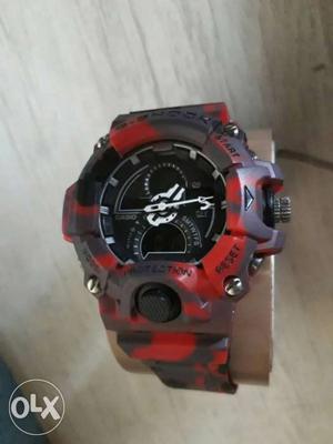 Red Casio G-Shock Chronograph Watch
