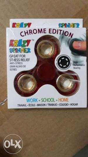 Red Krazy 3-blade Fidget Spinner In Box