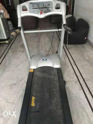 Silver And Black Aerofit Treadmill
