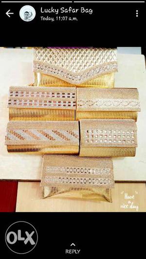 Six Gold Leather Wallets