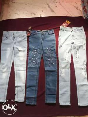 Three denim Color Jeans