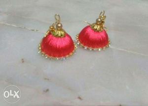 Trendy red and pink jhumkis