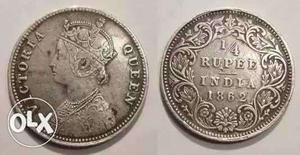 Two 1 Rupee India  Coins