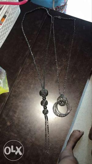 Two Black Pendant Necklaces