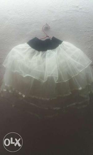 White And Black Tulle Skirt