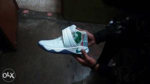 White And Green Nike Basketball Shoe