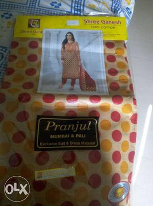 Women's Beige, Red, And Yellow Polka Dotted Salwar Kameez In