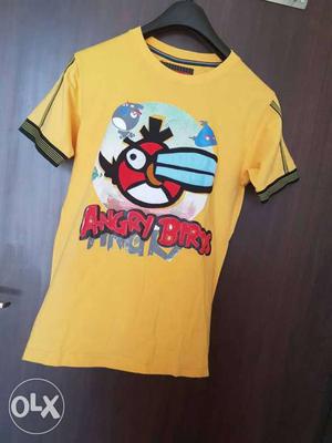 Yellow Angry Birds Printed Shirt