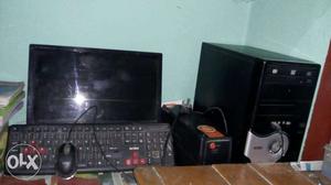 Black Desktop Computer Set Up