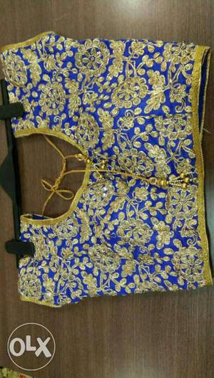 Blue And Yellow Floral Choli