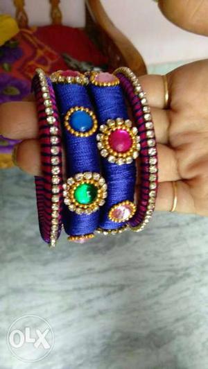 Blue Purple And White Bracelet