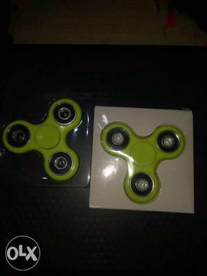 Brand new Two Green 3-axis Fidget Hand Spinners