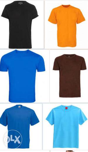 Colored Crew Neck T-shirts Collage Photo each