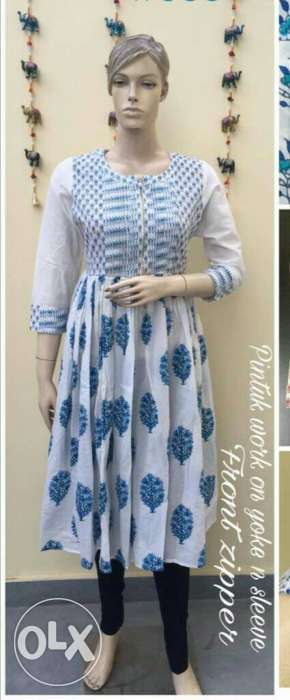 Cotton printed and pleated kurti XL size Offer