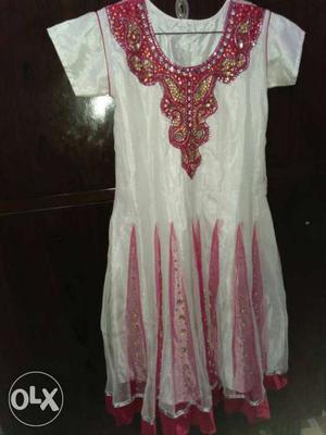 Embroidery anarkali dress with salwar and duppata