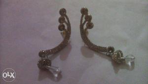 Gold And Diamond Encrusted Earrings