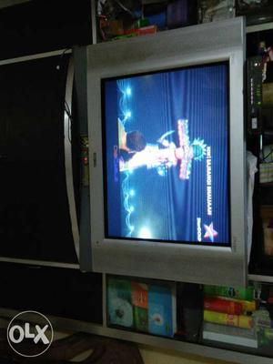 Gray CRT Widescreen Telelvision