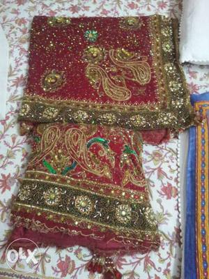 Heavy work bridal lehnga. used only once. box