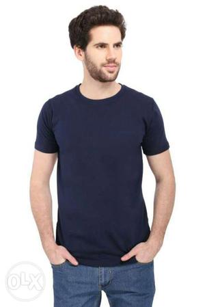 Men's Blue Crewneck Sleeve Shirt