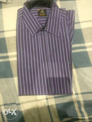 Men's striped purple formal shirt
