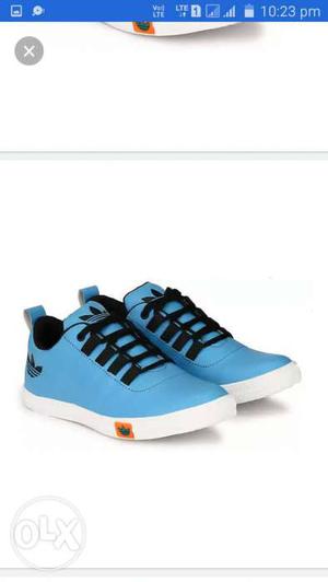 Pair Of Blue Adidas Low-tops Sneakers