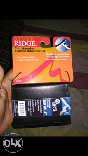Pure leather mens wallet 2 purses black colour